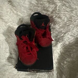 Jordan Kids Red and Black Sneakers